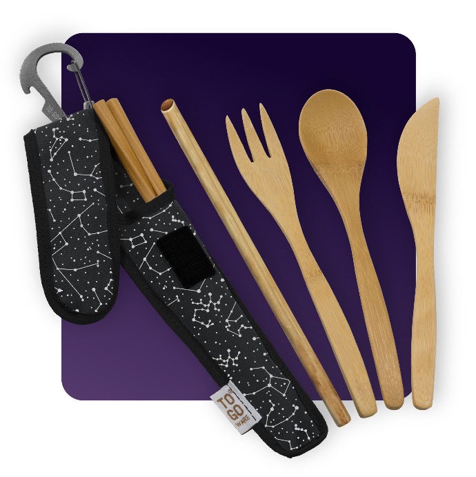 ChicoBag & To-Go Ware Kids Utensil Set, Sustainable Bamboo