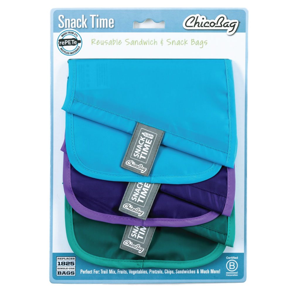 ChicoBag - Baggies Snack and Sandwich Reusable Bags, Pack of 3